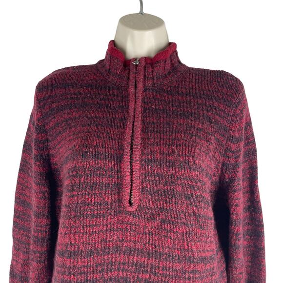 Woolrich 1/4 Zip Wool Blend Sweater Pullover Heather Red Size MP - Picture 3 of 7